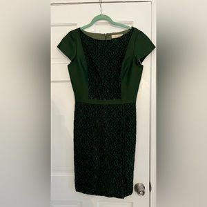 Tory Burch Dress. Size 8. Green with Black detailing.